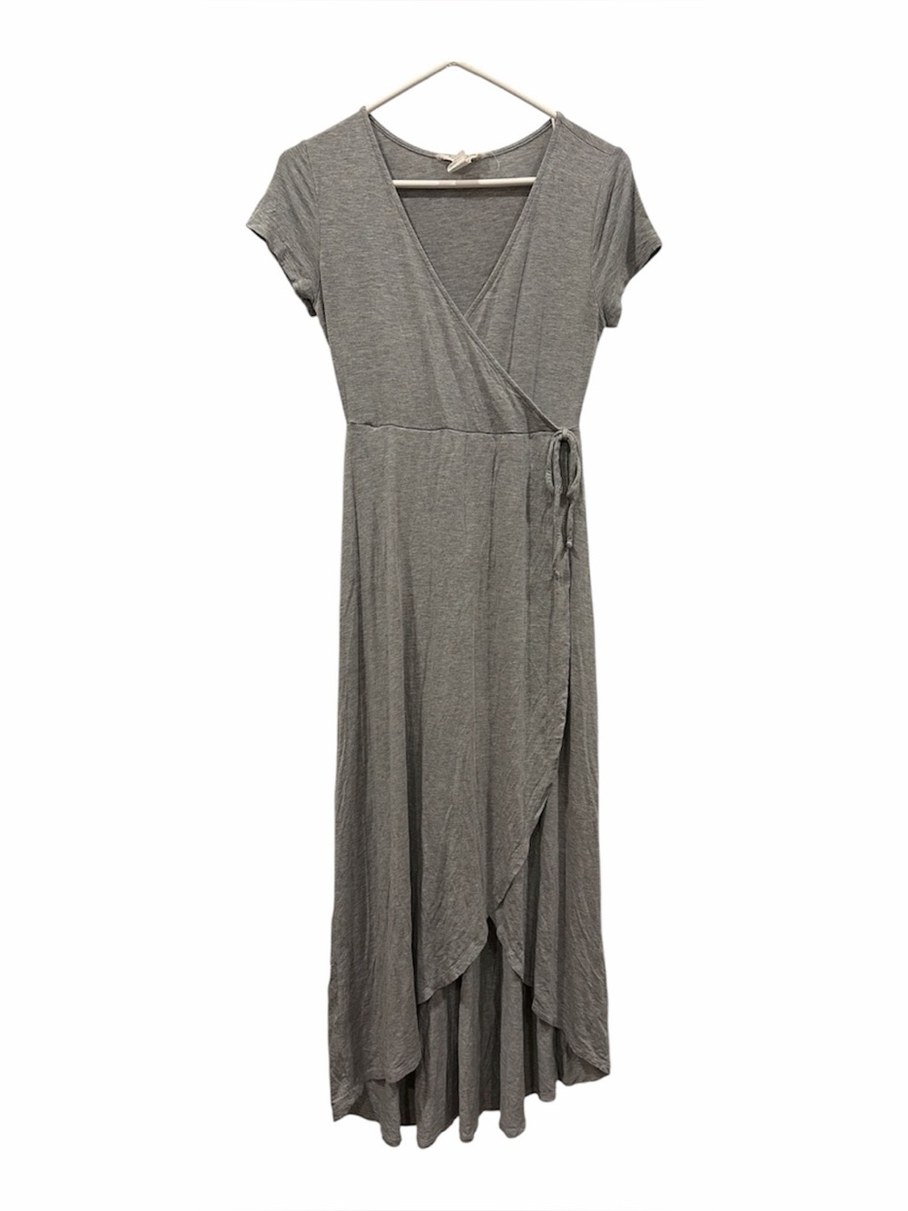 Grey Wrap-Style Maxi Dress - Women's